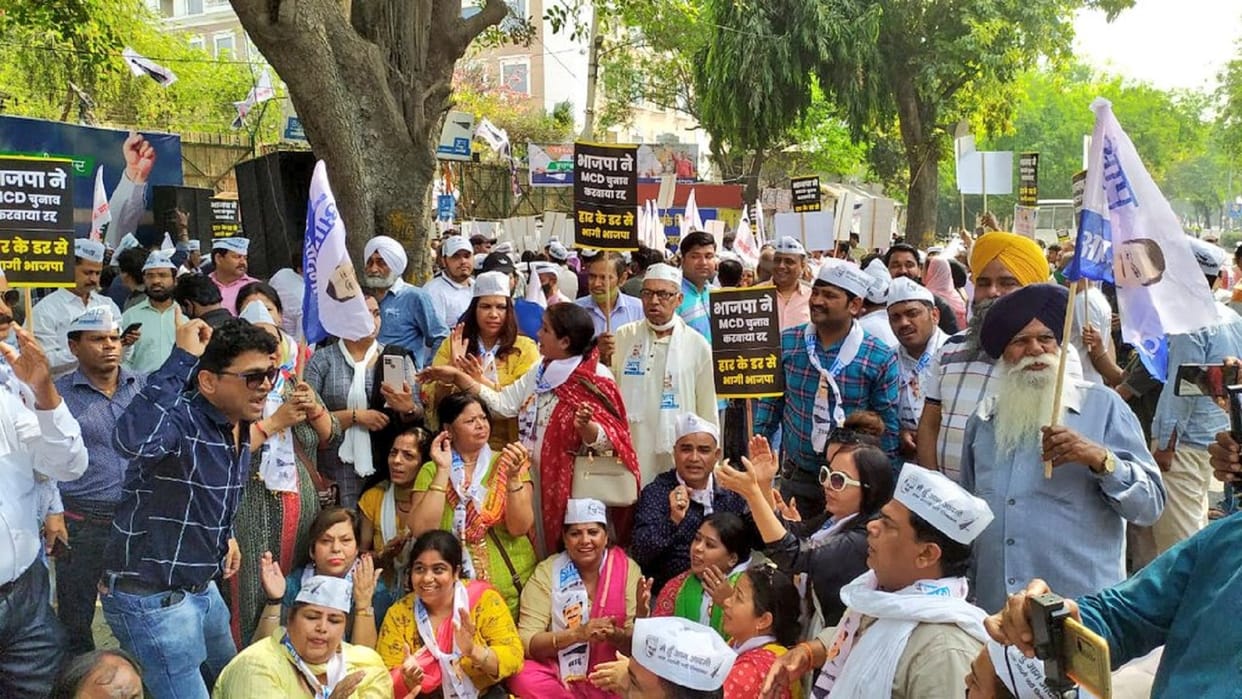 Delhi: Aam Aadmi Party will gherao BJP headquarters will demand to hold MCD elections on time