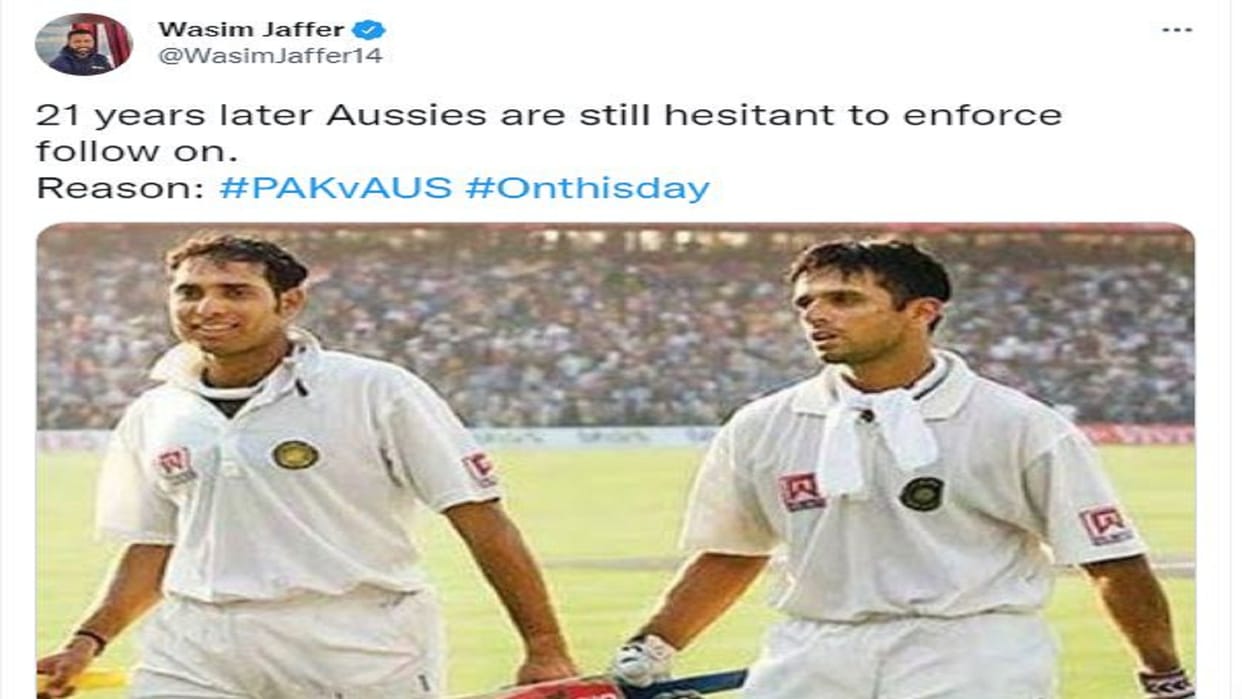 Wasim Jaffer trolled Australia cricket team for not giving follow on to pakistan, shared rahul dravid and vvs laxman memorable innings of kolkata test