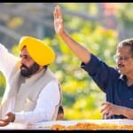 भगवंत मान और अरविंद केजरीवाल।
