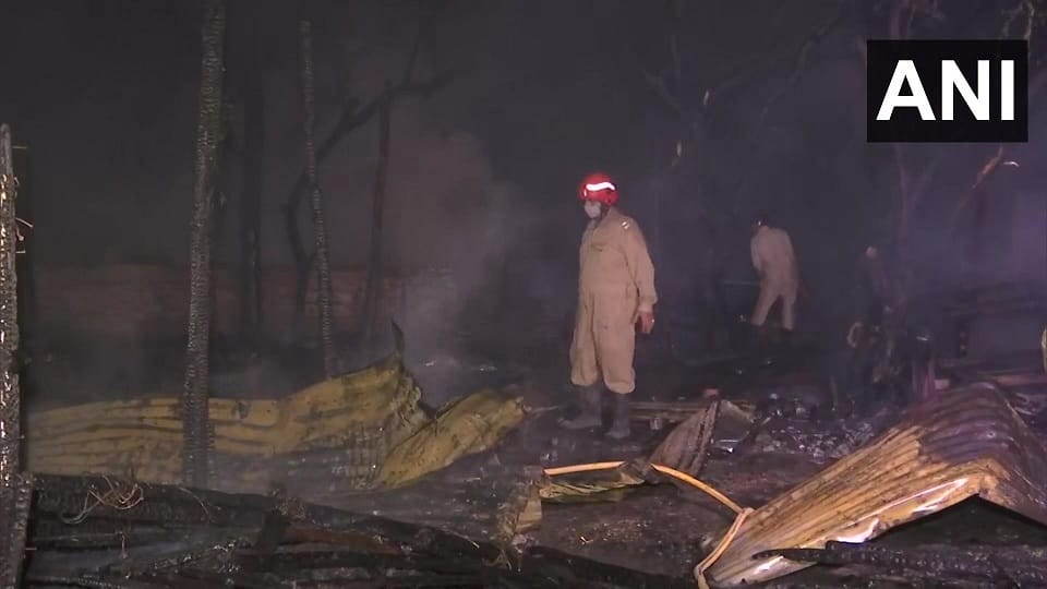 a fire broke out at a waste warehouse in usmanpur