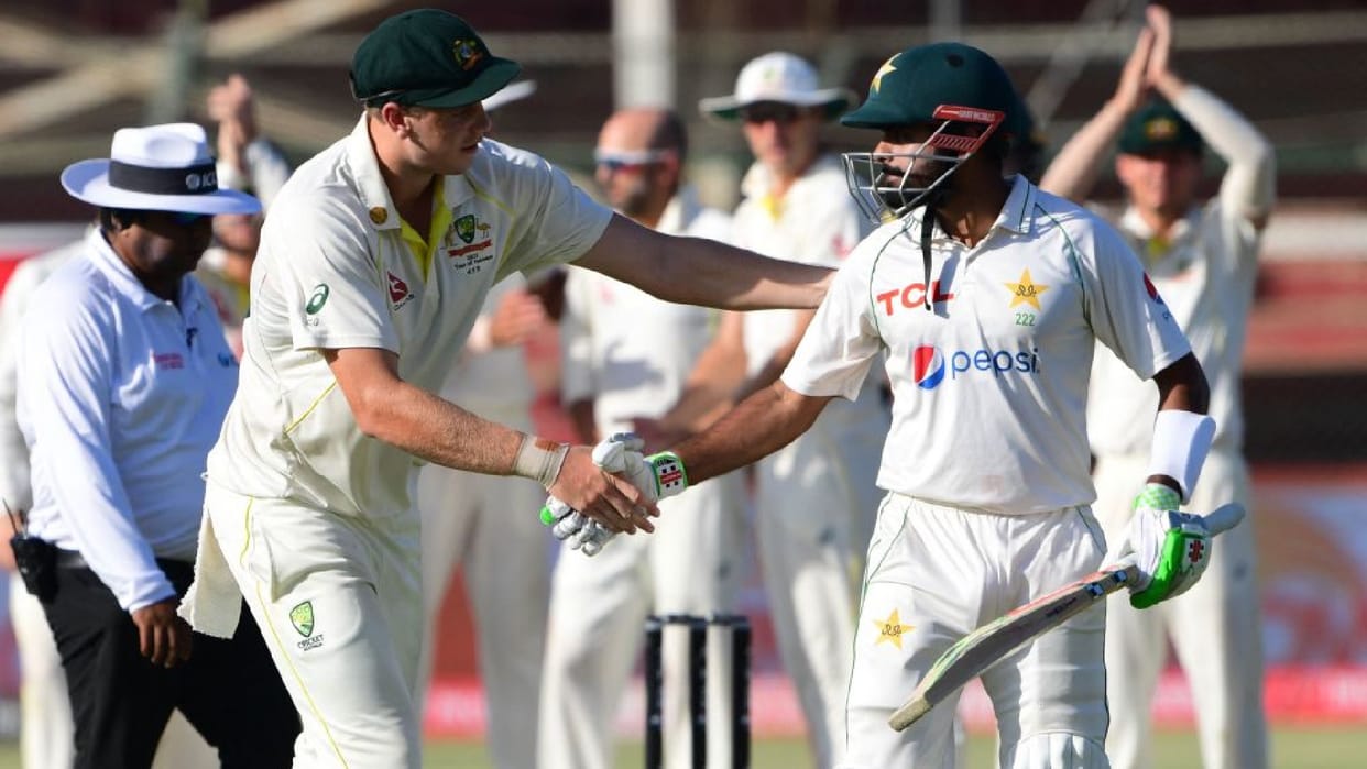 Pakistan and australia test ends on draw babar azam played record inning