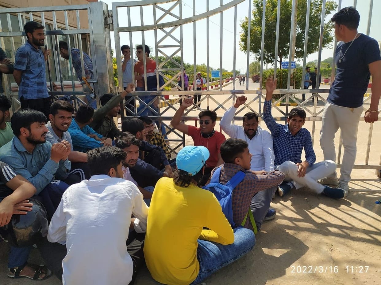 Students expressed anger by locking the gate of Central University