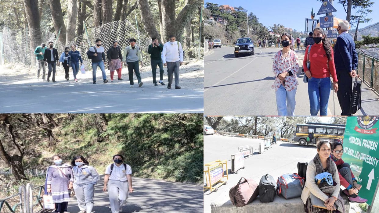 Devbhoomi Kshatriya sangthan Demonstration: People and students walked 13 km due to non operation of buses in Shimla