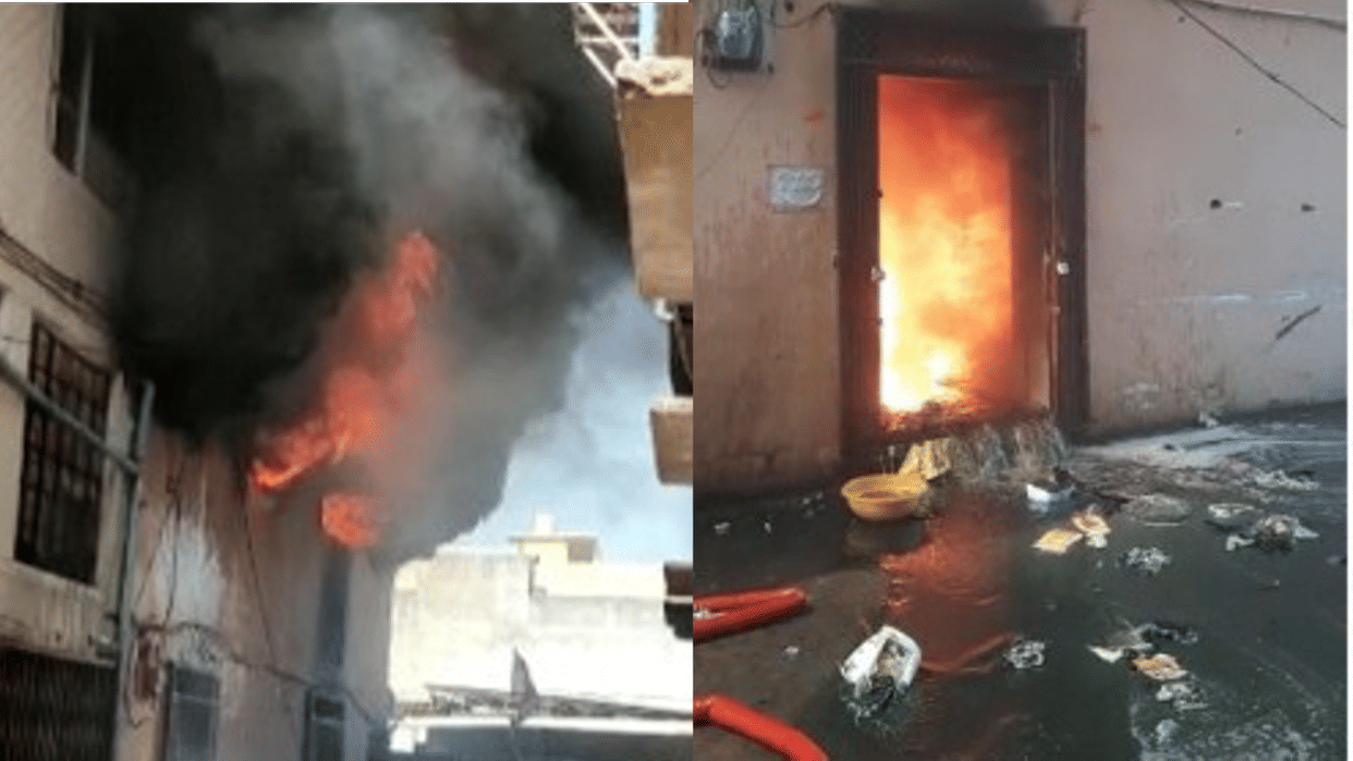 Sagar: A huge fire broke out in the oil godown, the surrounding houses were evacuated, after hours, with the help of the army, it was found under control.