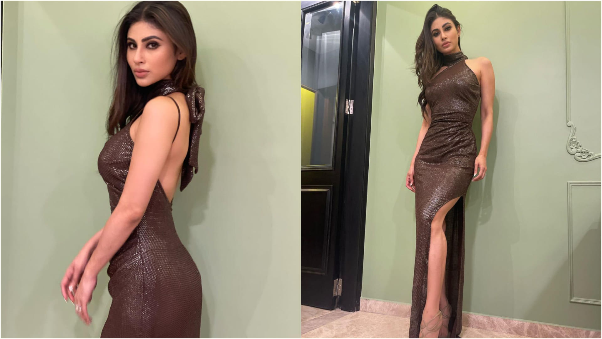 mouni roy shweta tiwari parineeti chopra actress sizzling look in one shoulder thigh high slit gown