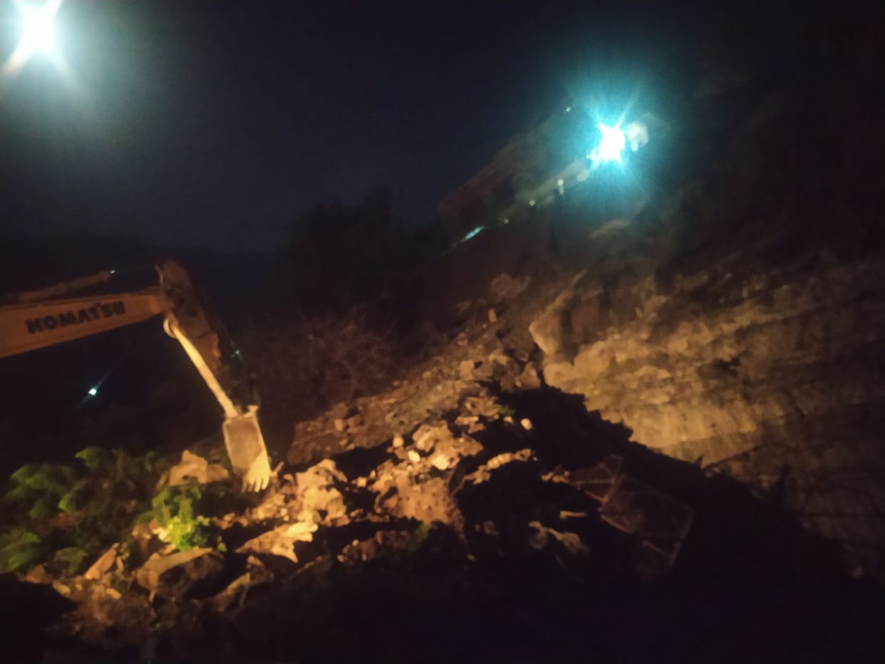landslide in kheneri two child injured