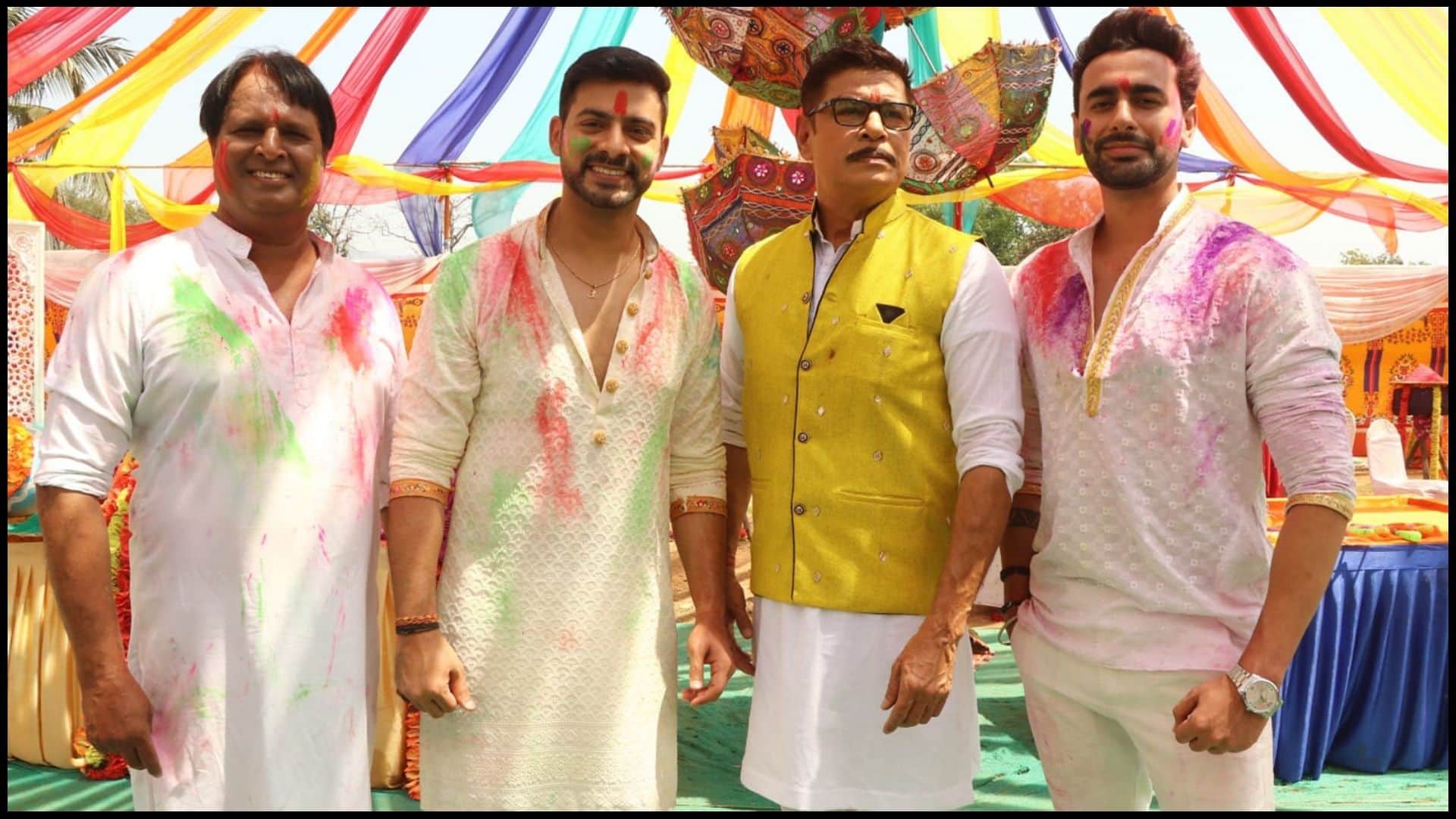 rang jau tere rang mein serial star cast celebrated holi 2022 at the set for the upcoming show, see pics
