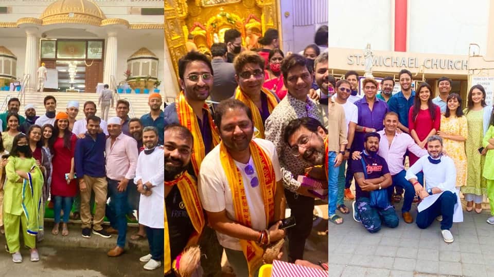 actors of tv show Wo Toh Hai Albelaa visited temple, mosque and gurudwara by offering prayers