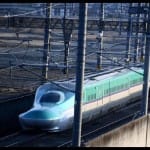 earth quake : derailed bullet train in Shiroishi