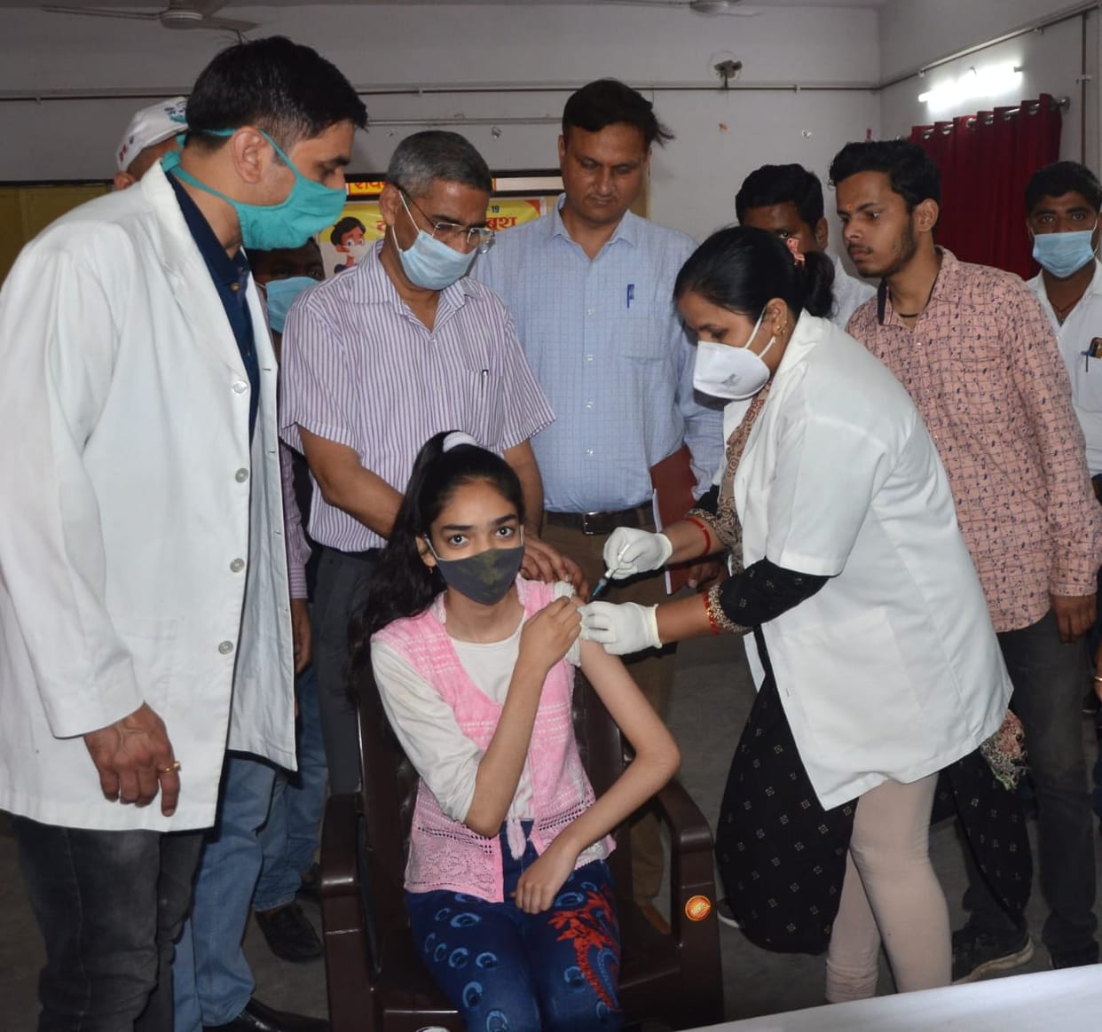 Children showed less enthusiasm for vaccination, first day nine vaccinations