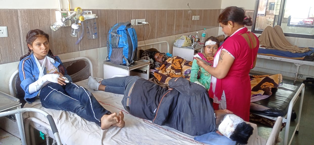 Children injured in accident and in great shock, Kurukshetra