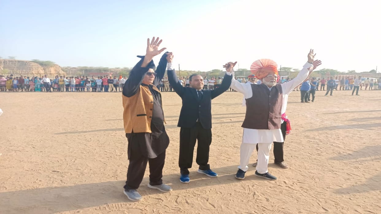 Artists played football match in Bikaner by masquerading as PM Modi Zelensky and Putin