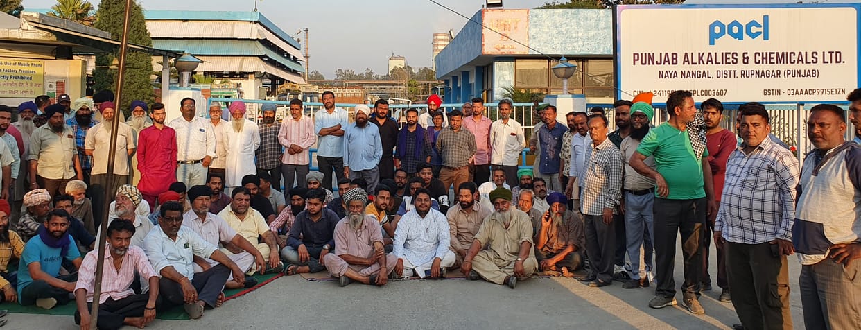 truck union strike for their demand in  nangal una