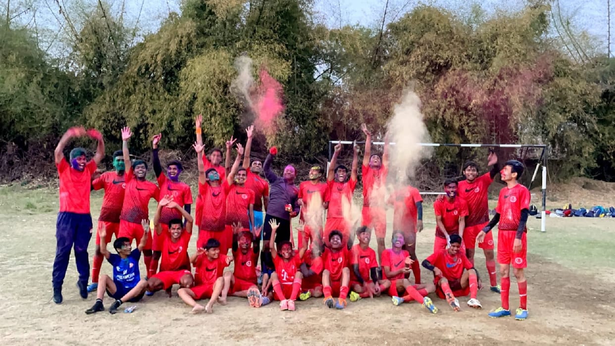 Holi 2022: Football players Holi celebrated