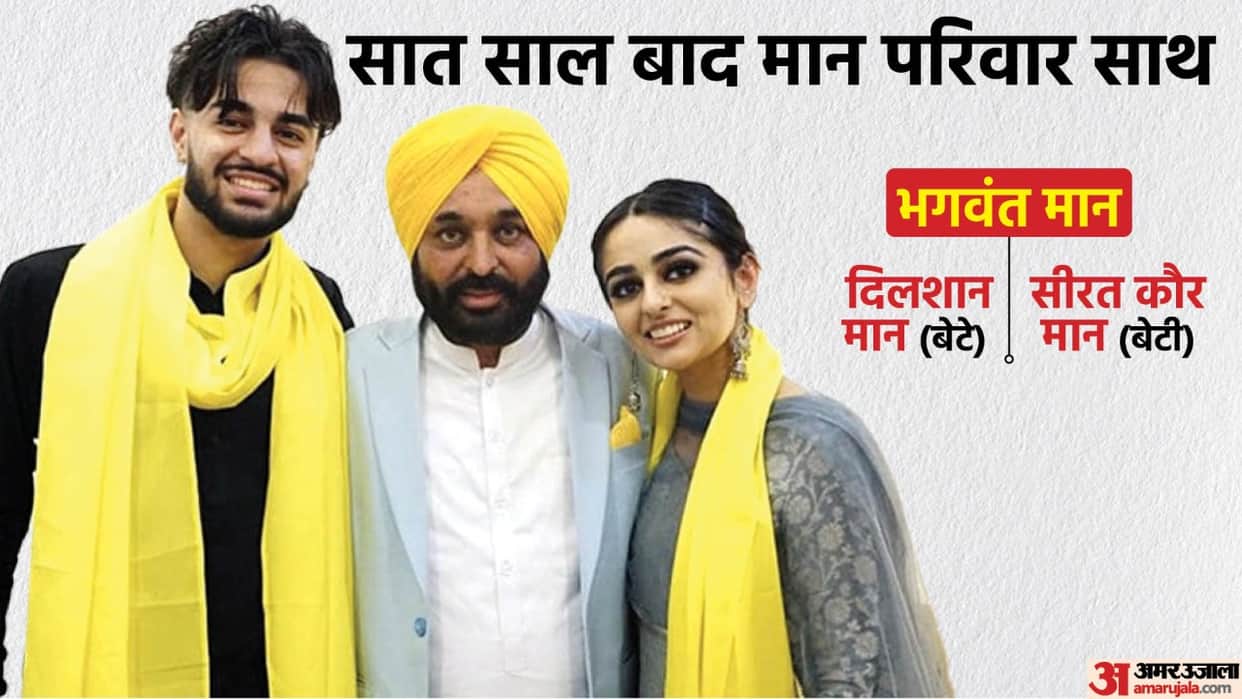 Punjab CM Bhagwant Mann Got Double Happiness During Taking Oath Ceremony After 7 Years Met His Children