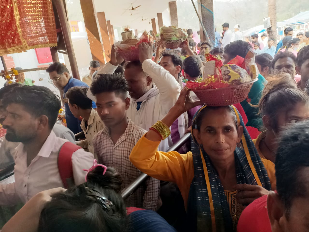 Devotees dance on devotional songs in Bhajan Sandhya