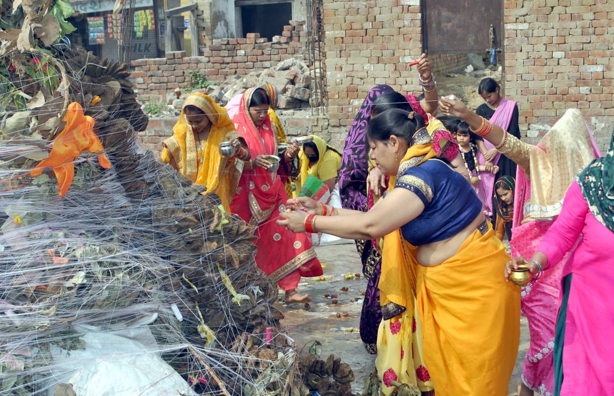 Wishing happiness and prosperity by worshiping Holi