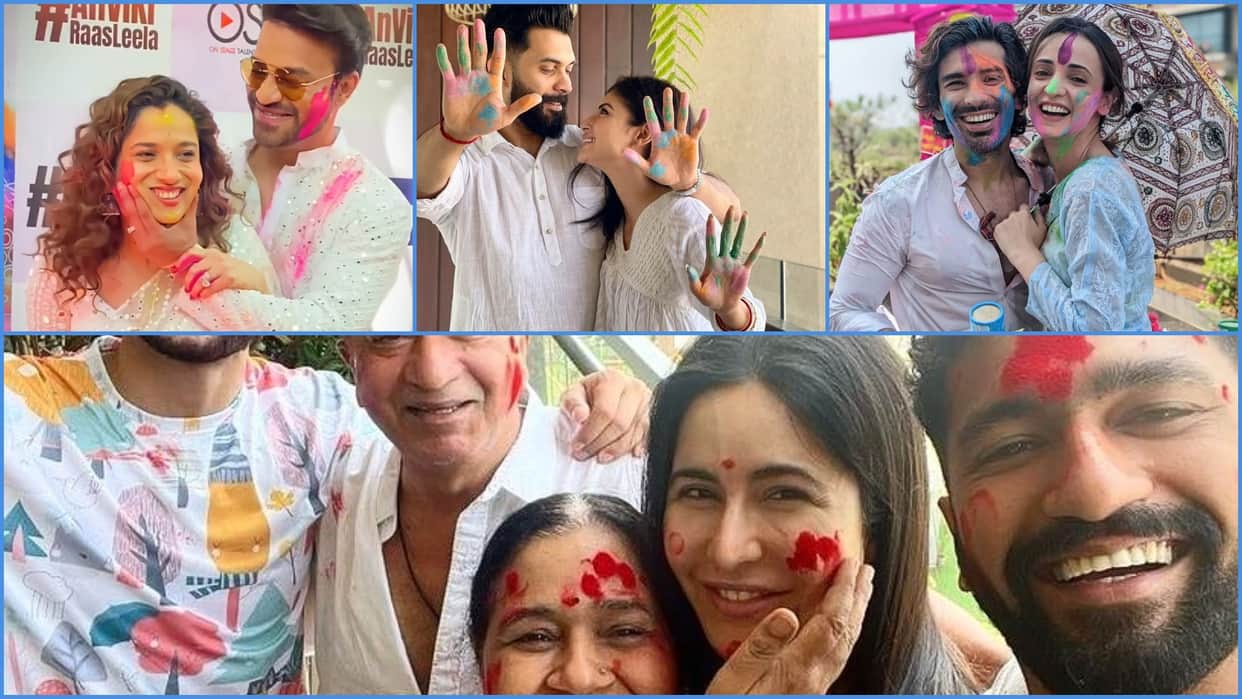 Celebrities Holi Look Photos 2022 Katrina Kaif, Mouni Roy, Ankita Lokhande urfi javed holi photos