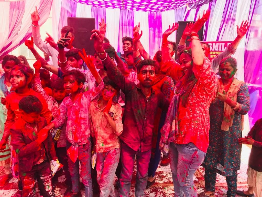 Holi celebrated with kids