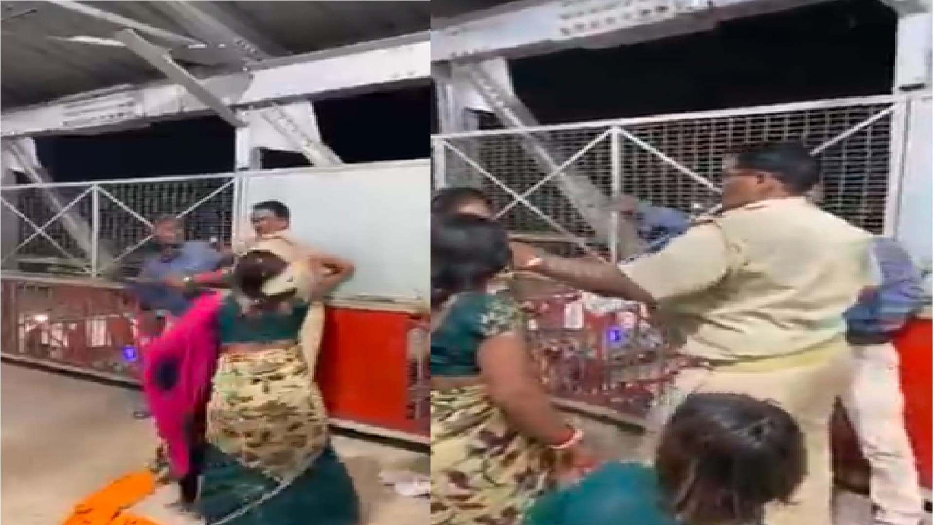 Woman beats up home guard with slippers at Charbagh railway station in Lucknow