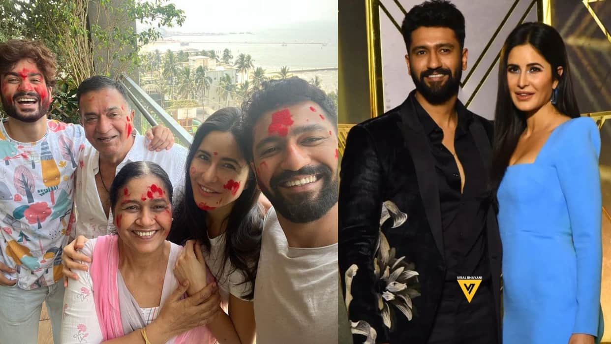See inside pics of katrina kaif vicky kaushal first holi celebration with family