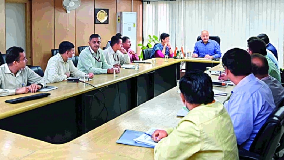 manish sisodia holds review meeting with pwd officials to get rid of water logging during monsoon in delhi