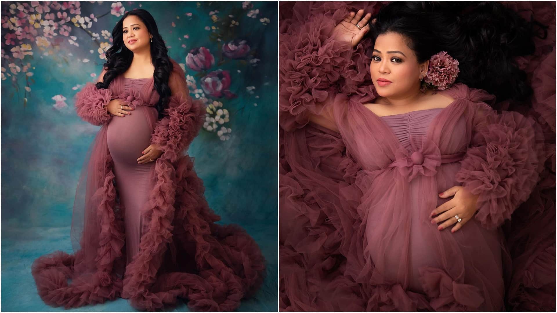 Bharti Singh Photoshoot: Comedian Bharti Singh shared pictures of her maternity photoshoot looks gorgeous in pink gown