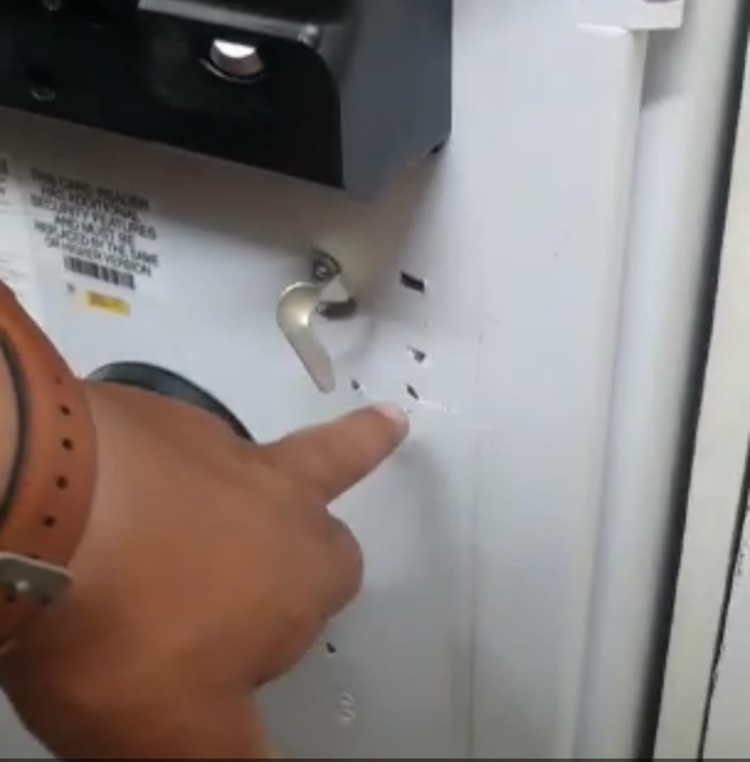 ATM cash box broken