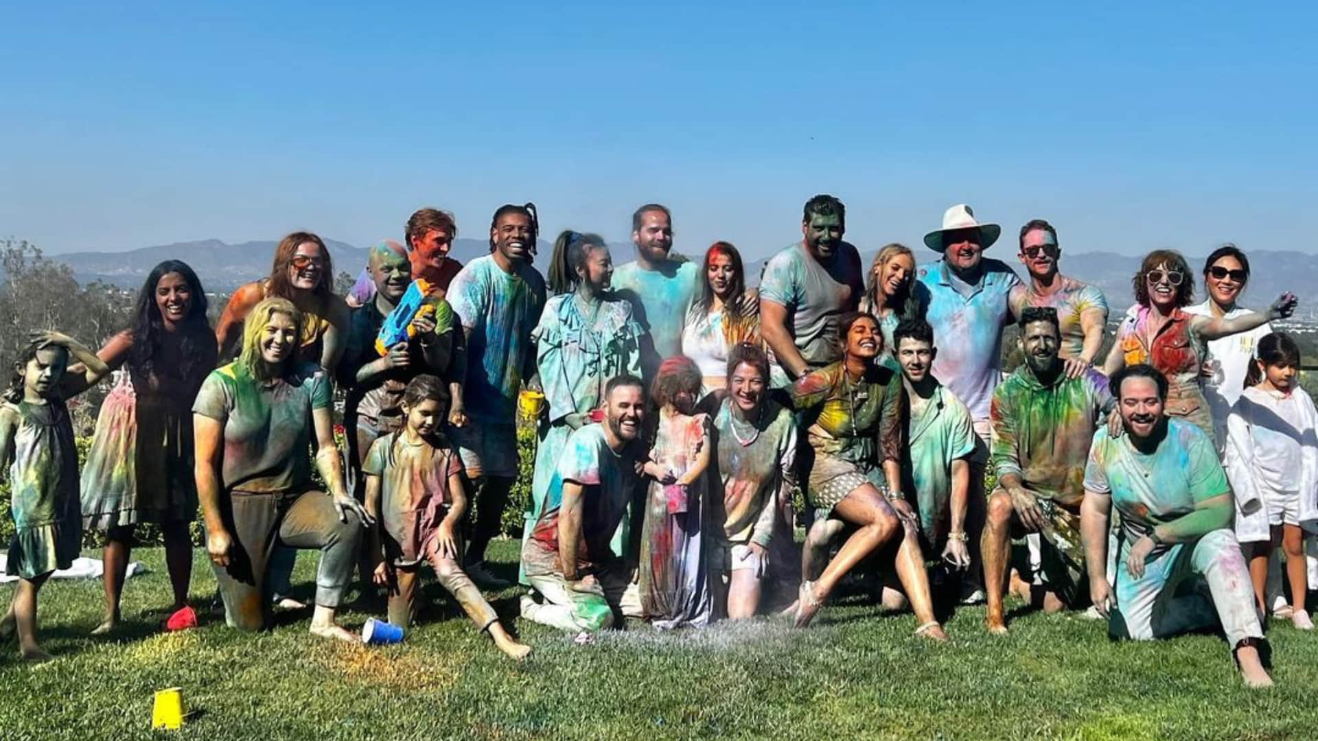 Priyanka Chopra and Nick Jonas celebrate holi with friends and family in Los Angeles