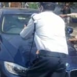 बीएमडब्ल्यू चालक ने पुलिस पर कार चलाने की कोशिश की