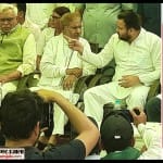 शरद यादव और तेजस्वी यादव।