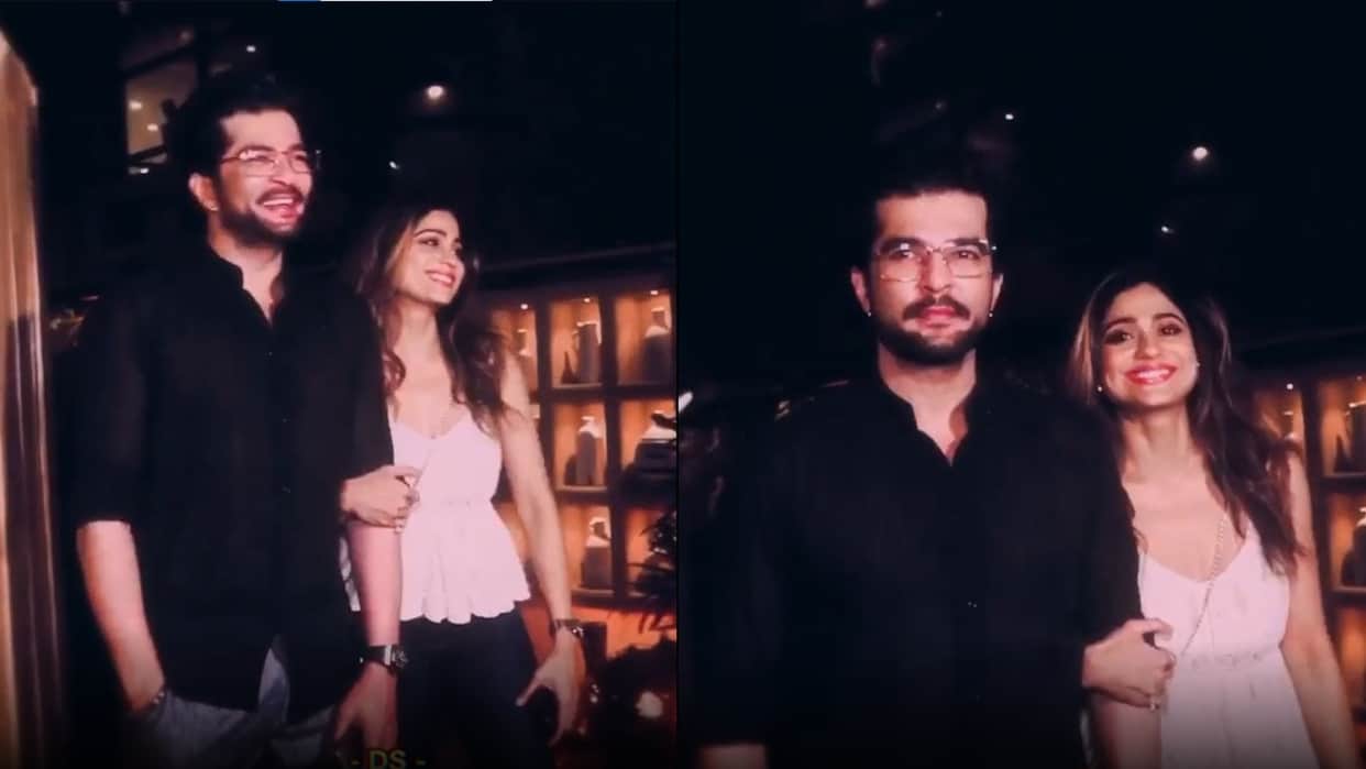 Shamita shetty and Raqesh bapat smile and hold hands as they step out for dinner video viral on social media