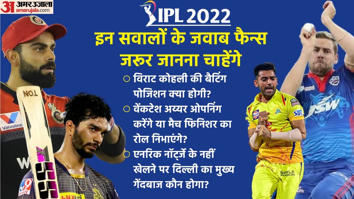 IPL 2022 5 big questions: How will Chennai Super Kings cope without Deepak Chahar?  Mumbai Indians overseas players and Virat Kohli Venkatesh Iyer batting position