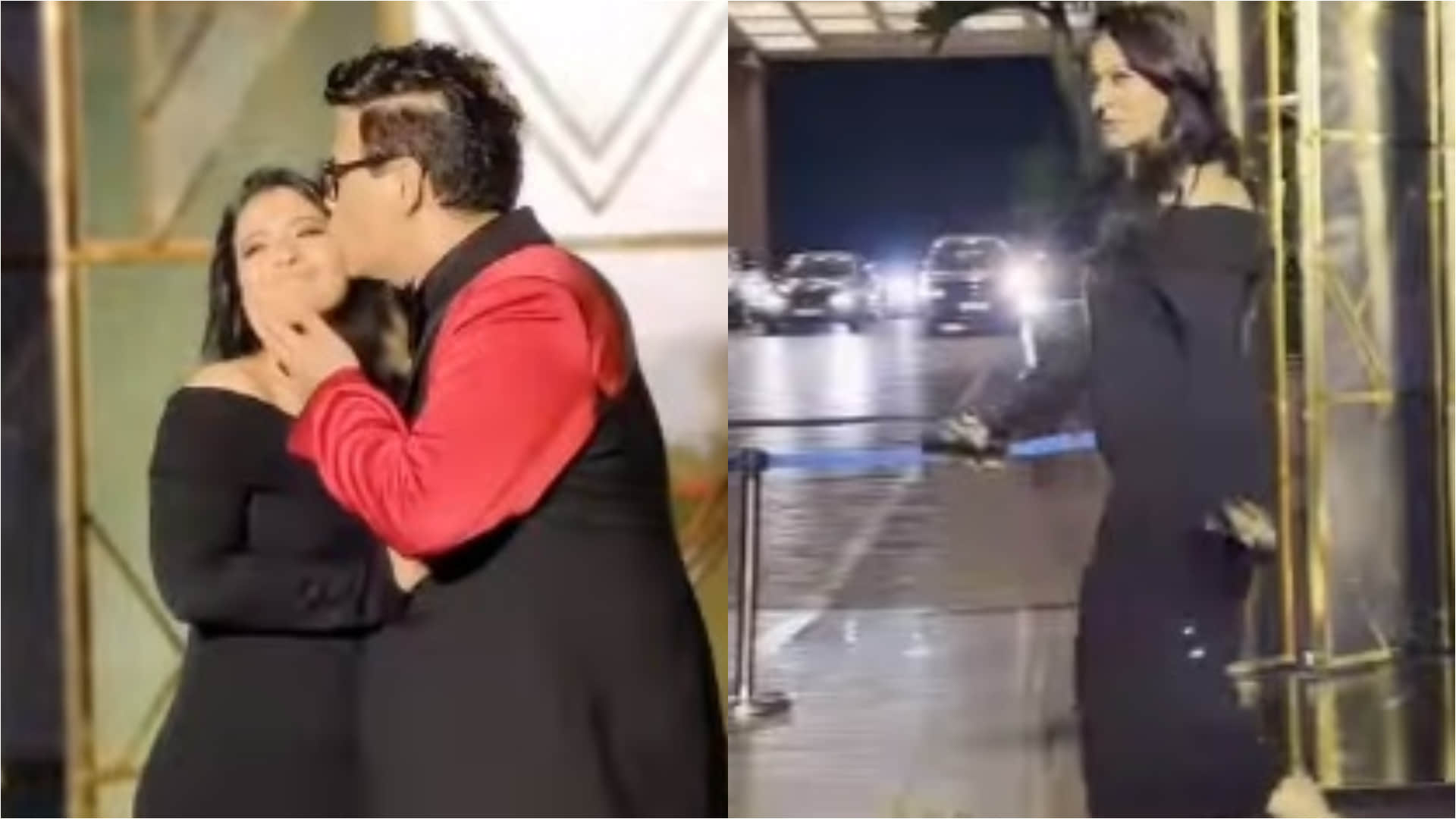 kajol looks stunning in party wearing black bodycon dress show curvy figure trollers troll