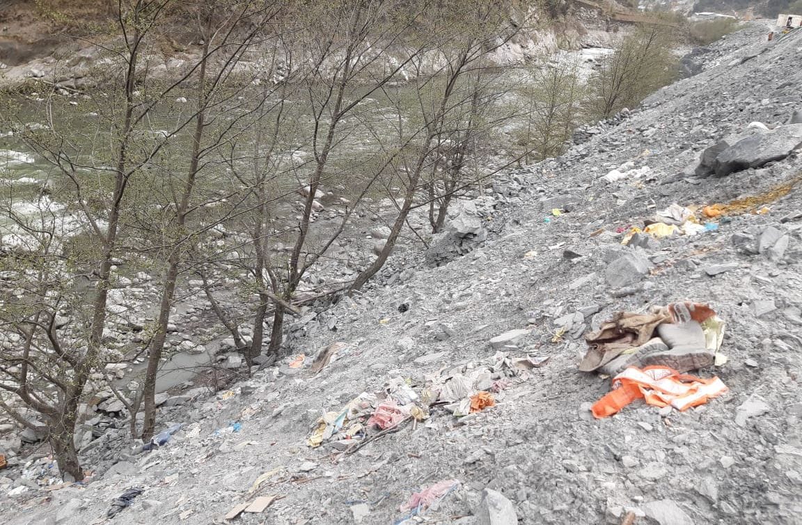 Company management Belgaum, debris being thrown near Ravi