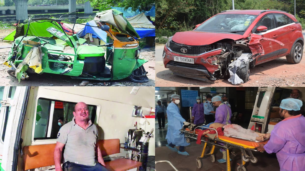 Road Accident In Delhi Car Hit Auto 13-year-old teenager beheaded, mother also dies see photos