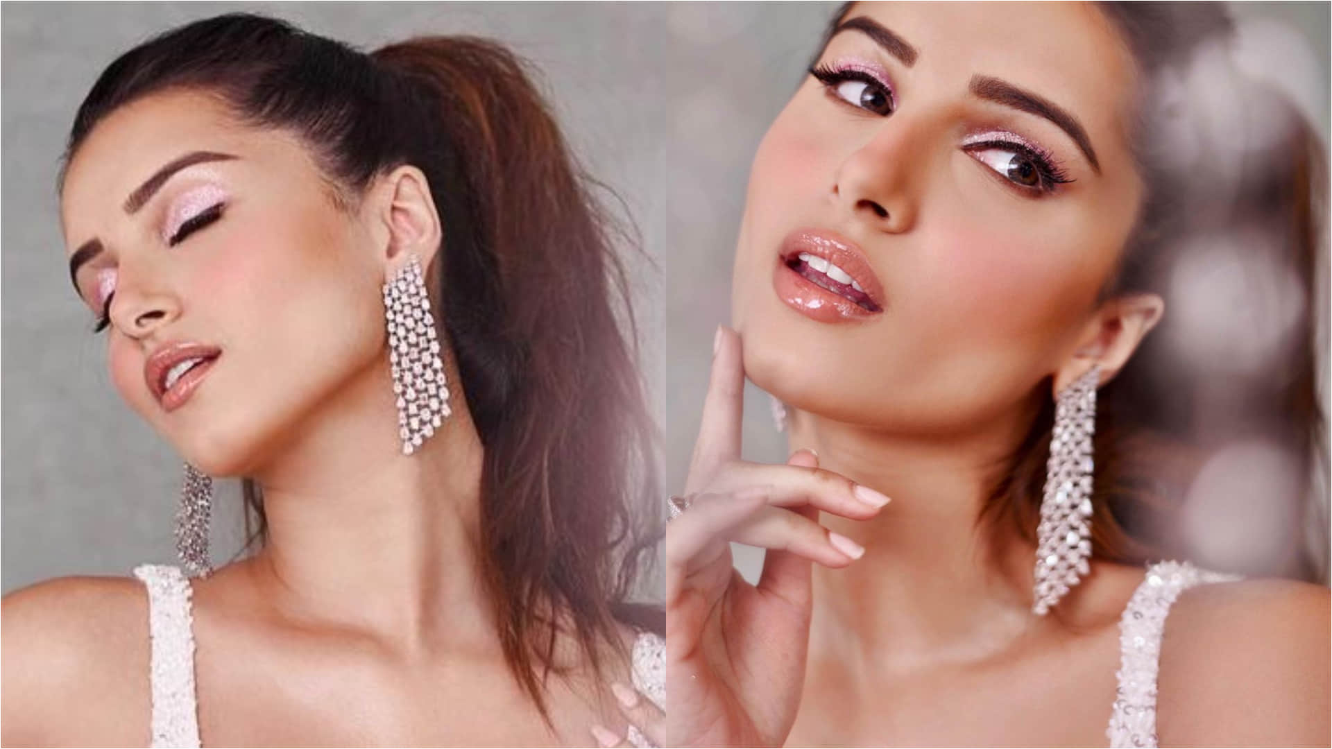 tara sutaria in extremely tight fitting shimmery white gown in latest pic