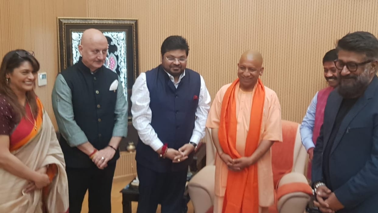 CM Yogi Adityanath meets to The Kashmir files team.