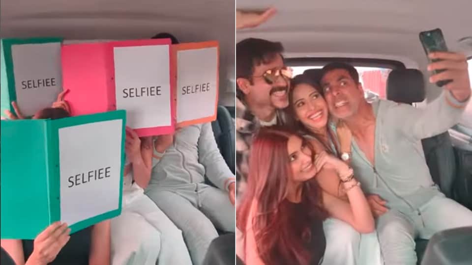 akshay kumar his new film selfiee shares video with emraan hashmi nusrratt bharuccha and dina penty