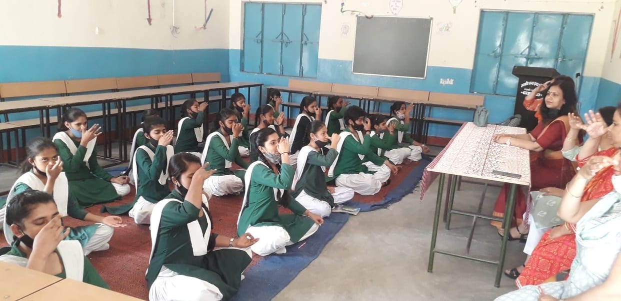Students reduce exam stress by doing yoga