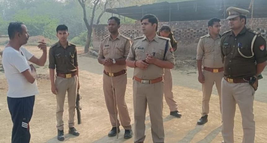 Kanpur dehat : Police deployed in Saraiya village, watching over villagers, taking action for breach of peace, sent 14 to jail