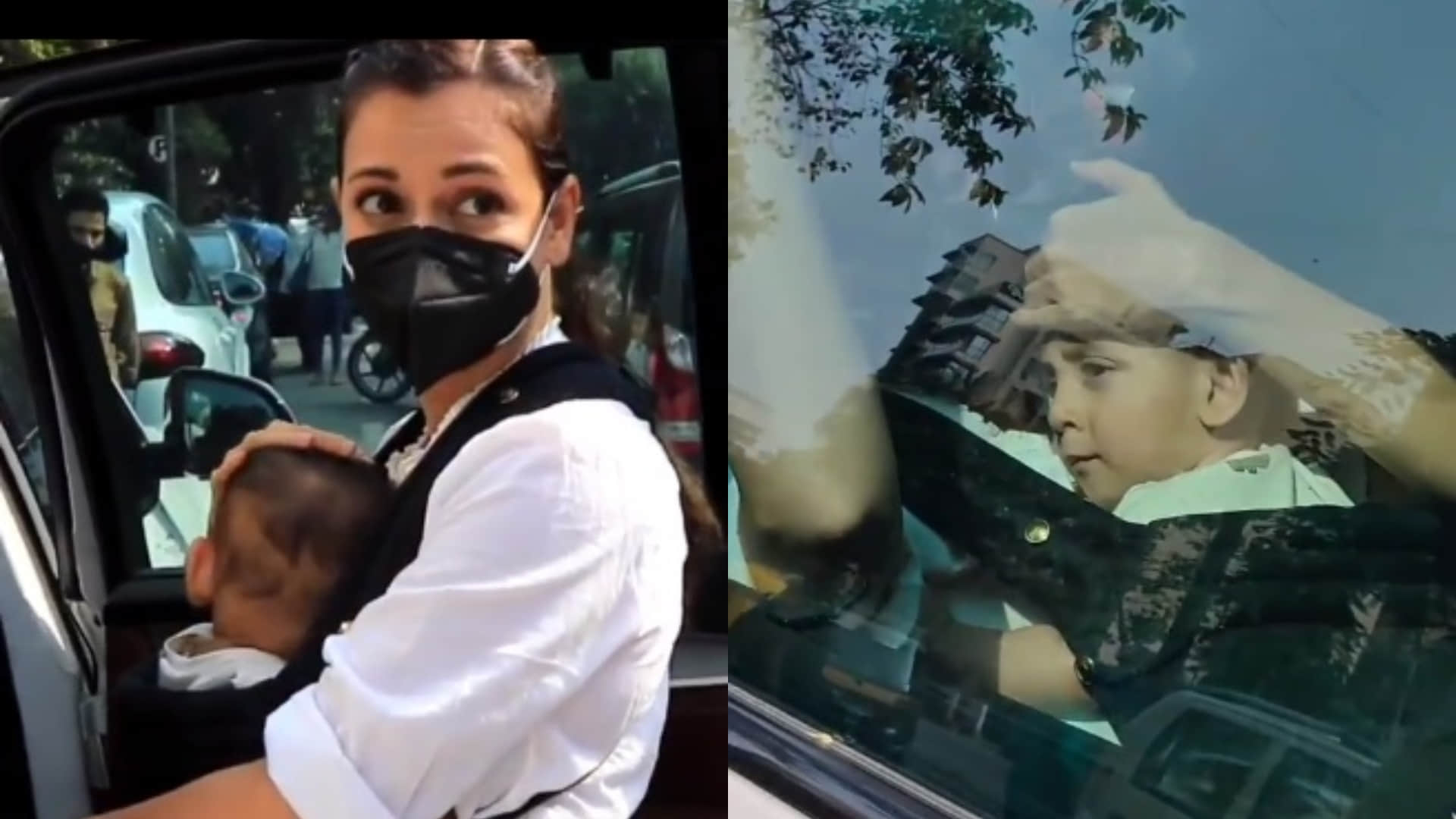 Dia Mirza Spotted with her son Avyaan and hide his face so that paparazzi can not clicks his pictures