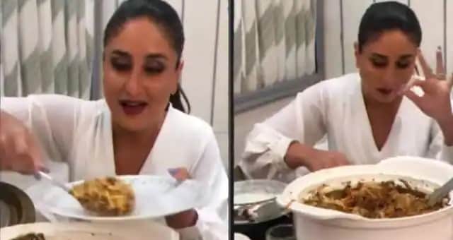 kareena kapoor khan enjoying biryani video goes viral on social media