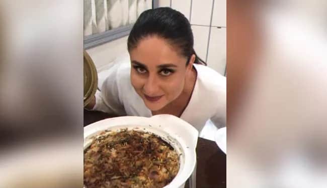 kareena kapoor khan enjoying biryani video goes viral on social media