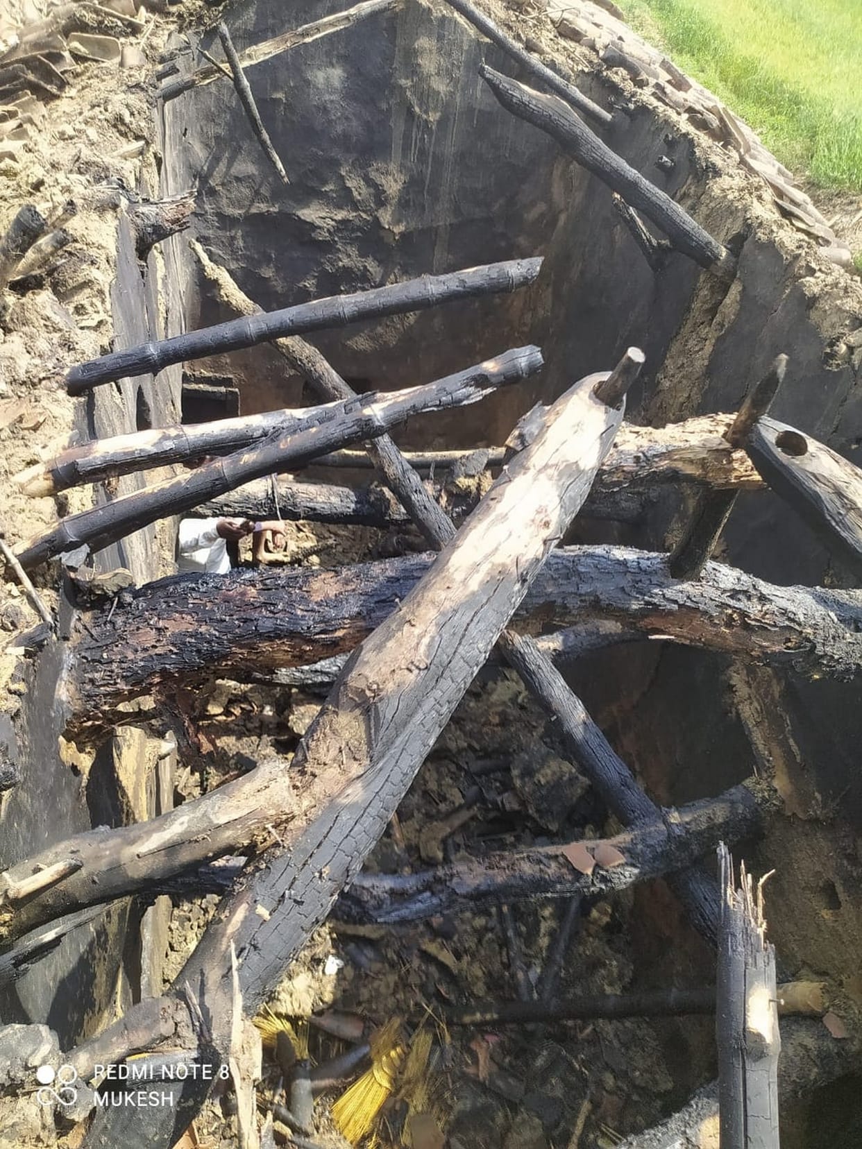 Short circuit fire, goods burnt to ashes
