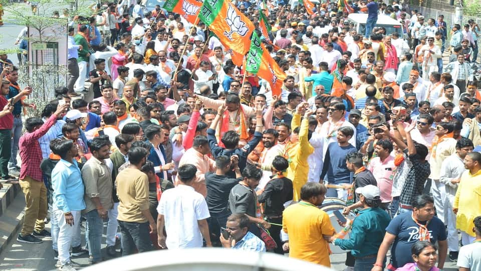 MLC election 2022 crowd gathered in nomination procession of BJP candidate