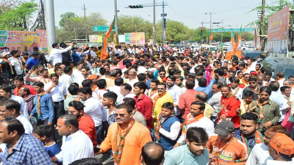 MLC election 2022 crowd gathered in nomination procession of BJP candidate
