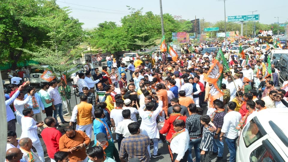 MLC election 2022 crowd gathered in nomination procession of BJP candidate