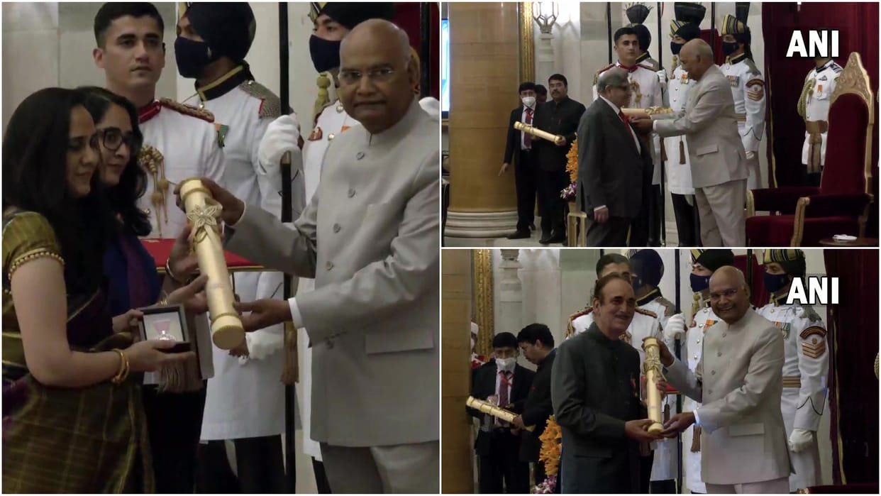 Ghulam Nabi Azad, SII MD Cyrus Poonawalla receives Padma Bhushan award