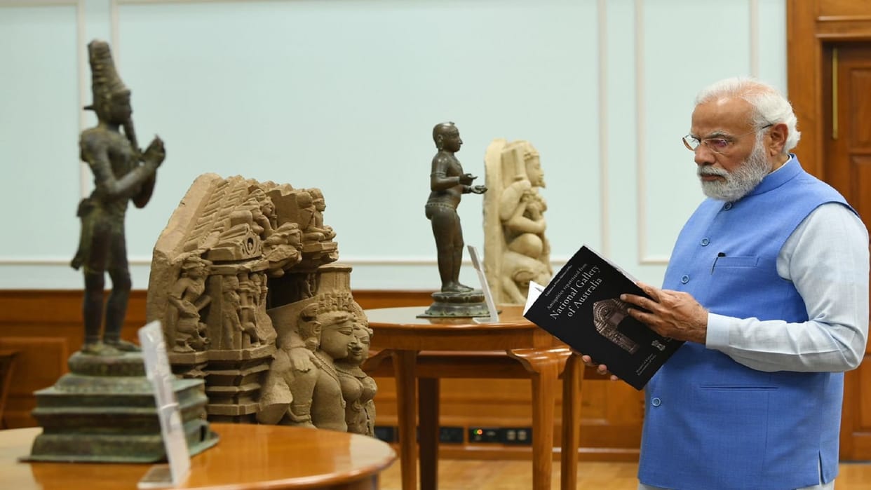 Watch video: 29 antiquities brought from Australia, Prime Minister Modi gazed, idols of Lord Shiva, Vishnu and Shakti are included